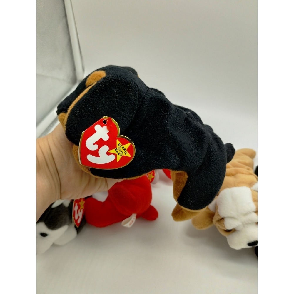 5 Ty Beanie Baby Plush Toy Vintage 90's Puppy Dog Rover Wrinkles GiGi Nanook Dob - Picture 7 of 11
